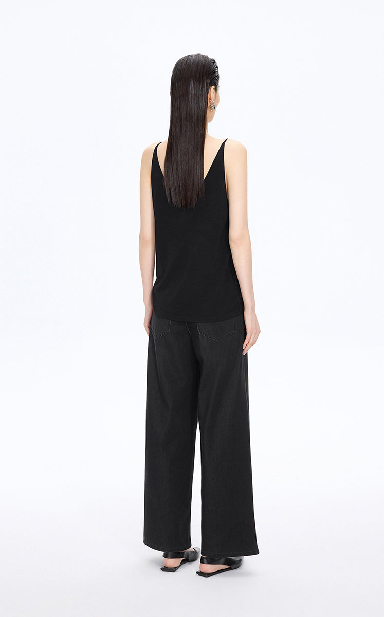 Trousers / JNBY Cool-Touch Wide Leg Knit Denim Pants