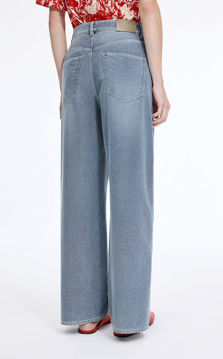 Trousers / JNBY Cool-Touch Wide Leg Knit Denim Pants