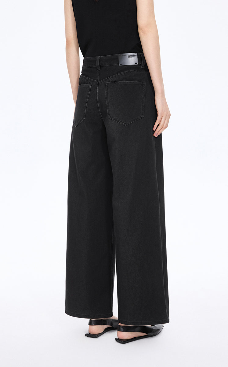Trousers / JNBY Cool-Touch Wide Leg Knit Denim Pants