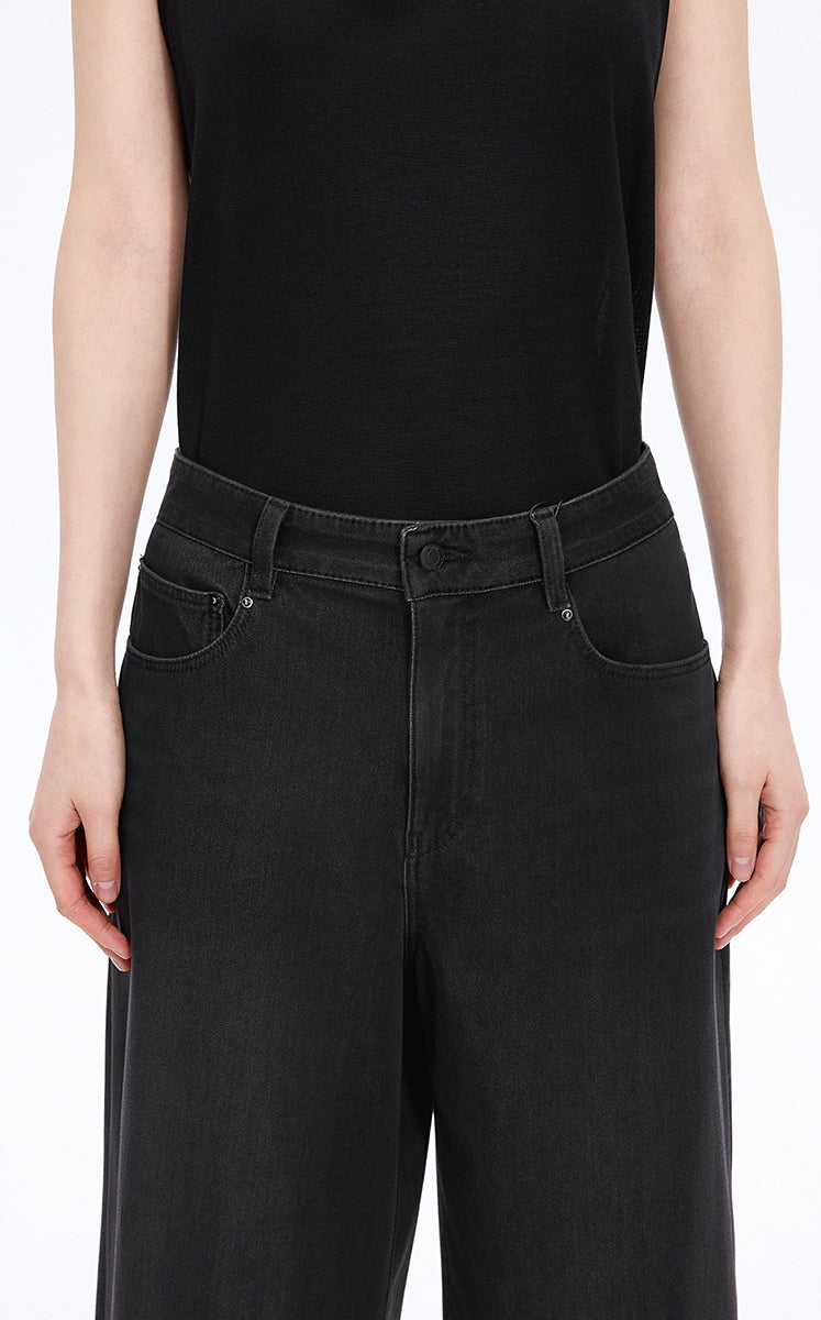 Trousers / JNBY Cool-Touch Wide Leg Knit Denim Pants