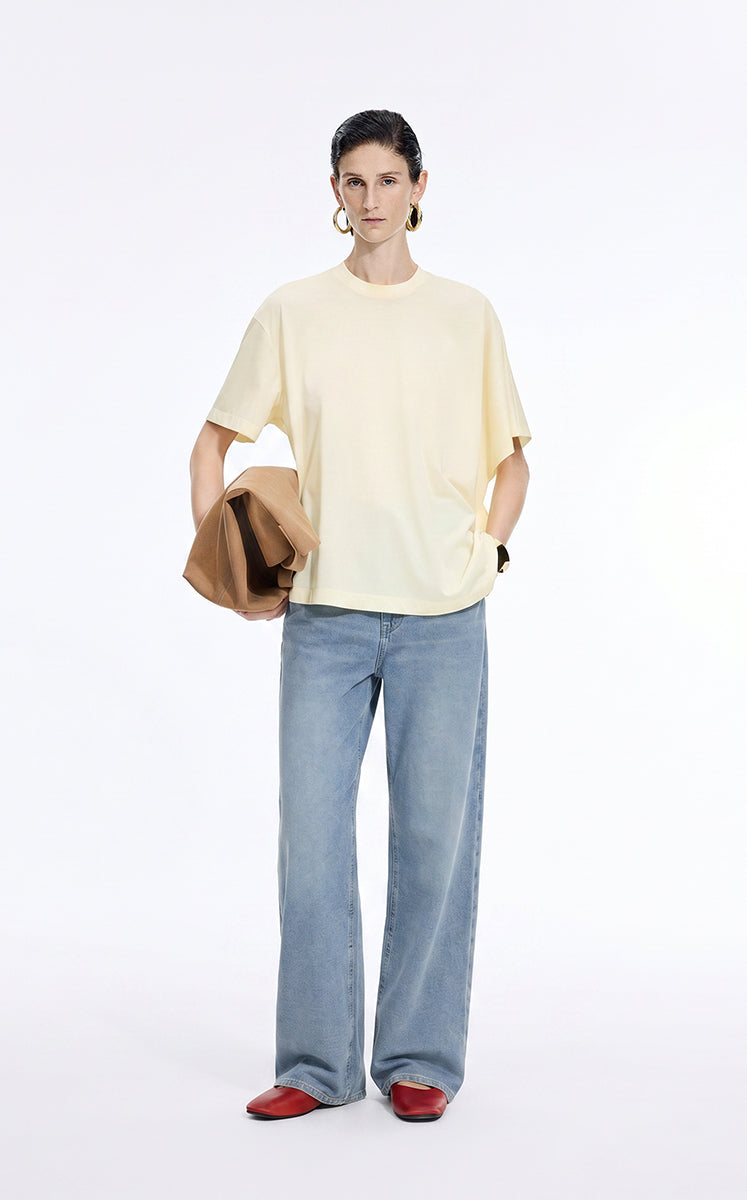 Trousers / JNBY Cool-Touch Wide Leg Knit Denim Pants