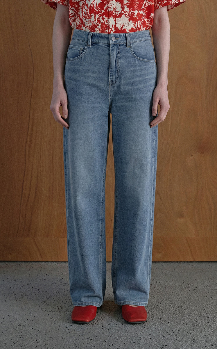 Trousers / JNBY Cool-Touch Wide Leg Knit Denim Pants