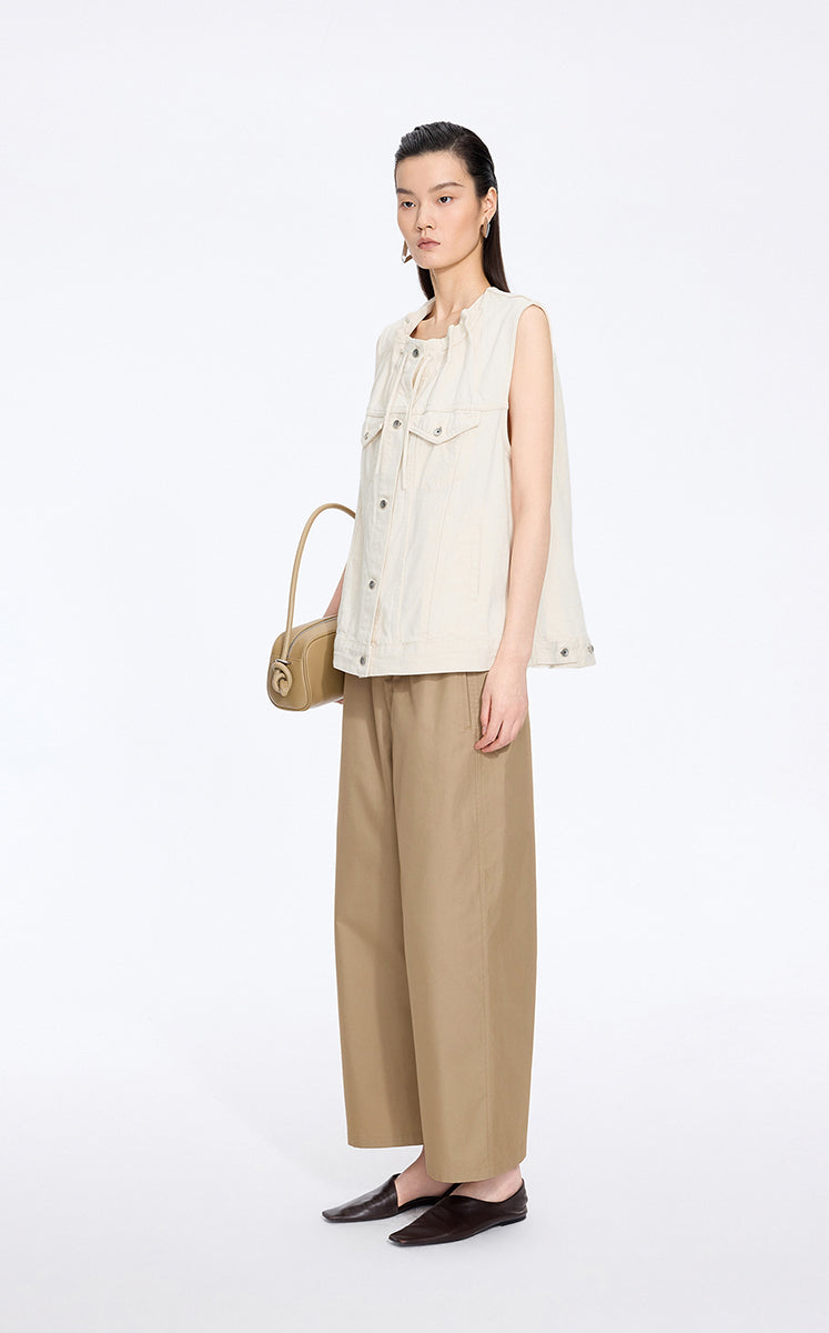 Vest / JNBY Drawstring Denim Mid-Length Vest