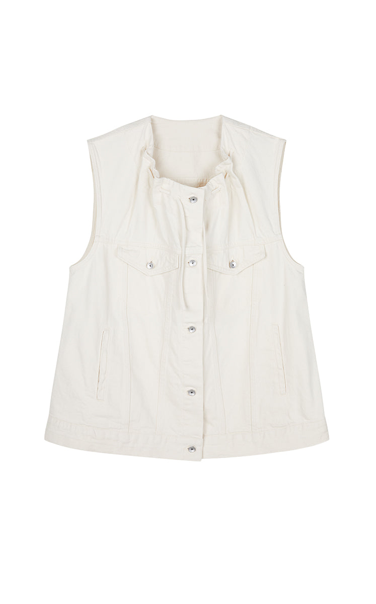 Vest / JNBY Drawstring Denim Mid-Length Vest
