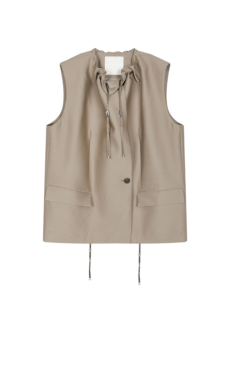 Vest / JNBY Sculptural Drawstring Neckline Vest