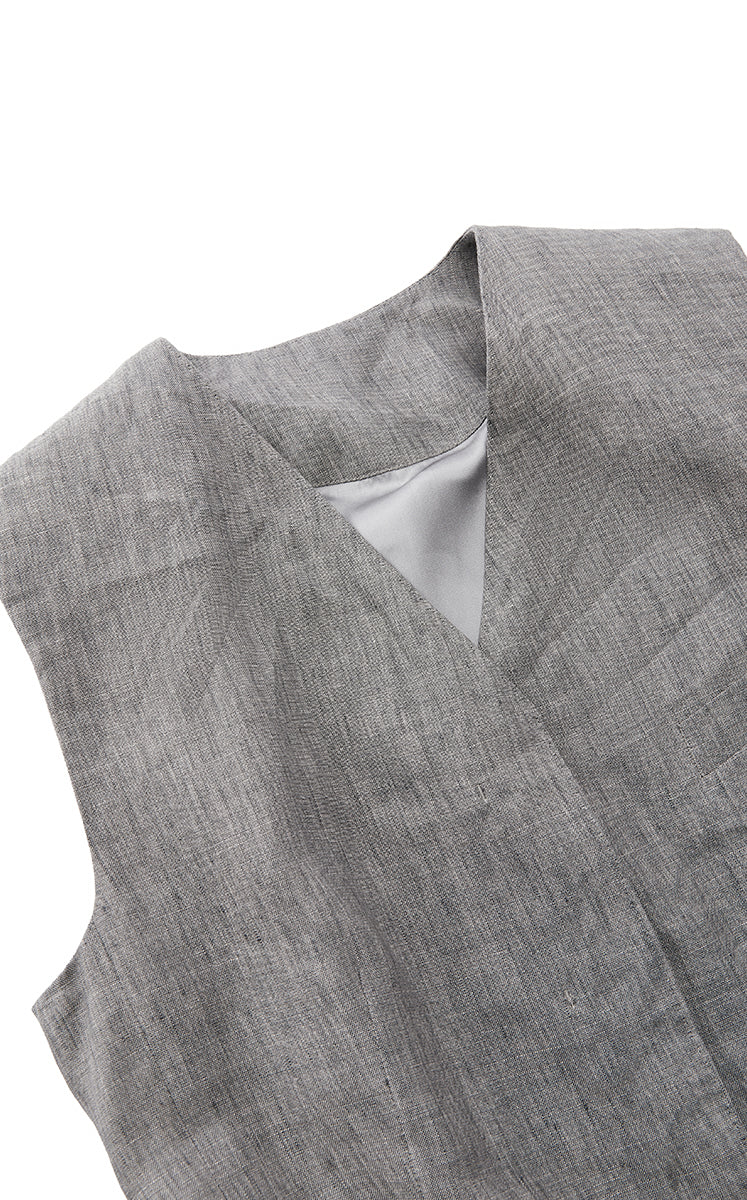 Vest / JNBY Textured Linen Blend Cropped Vest