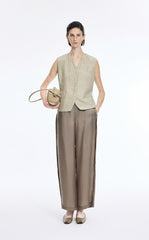Vest / JNBY Textured Linen Blend Cropped Vest