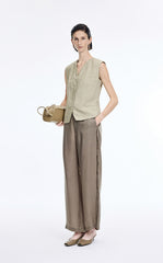 Vest / JNBY Textured Linen Blend Cropped Vest