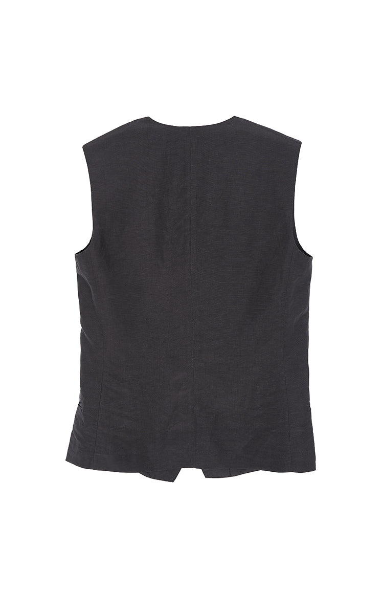 Vest / JNBY Textured Linen Blend Cropped Vest