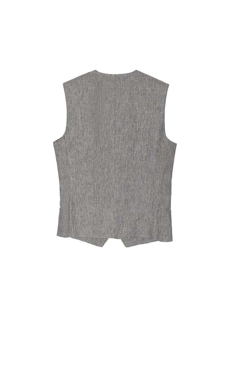 Vest / JNBY Textured Linen Blend Cropped Vest