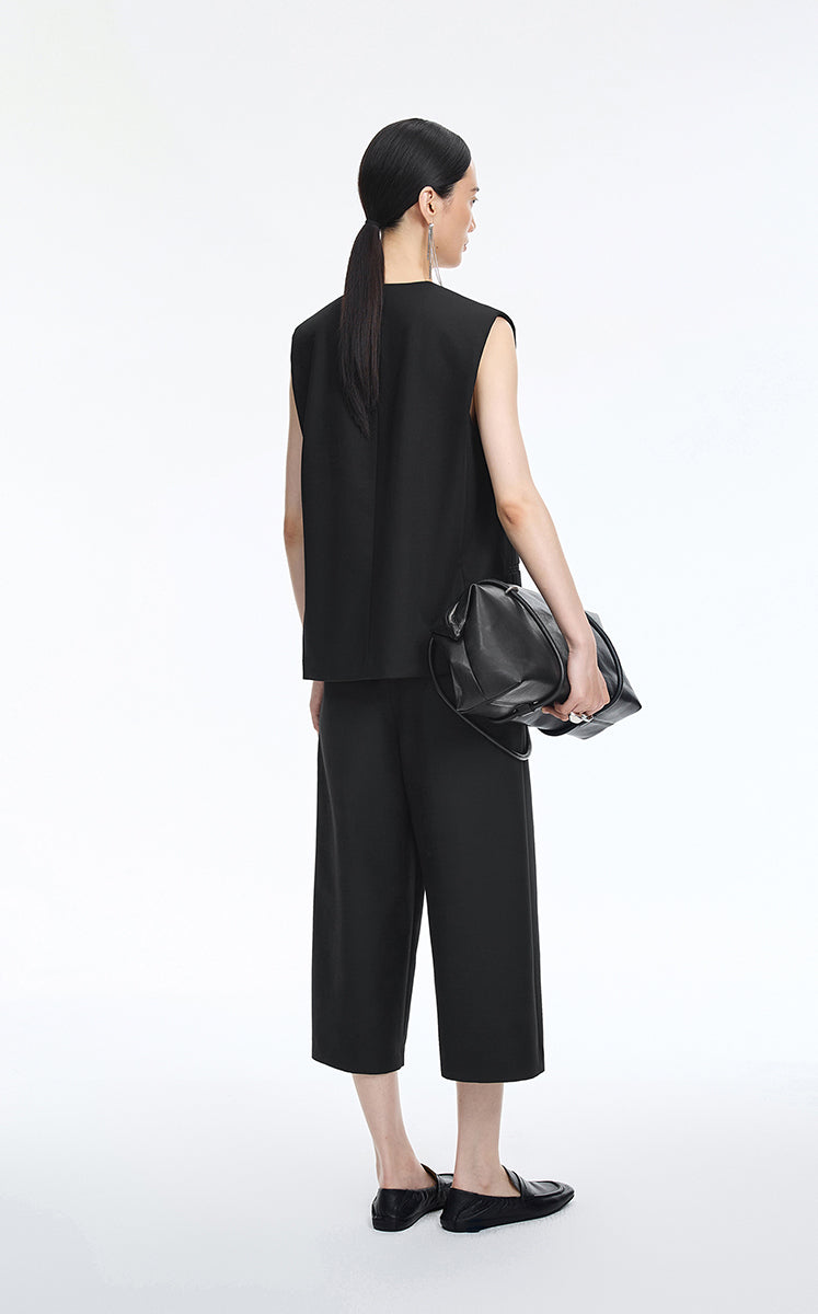 Vest / JNBY V-Neck Jacquard Mid-Length Vest