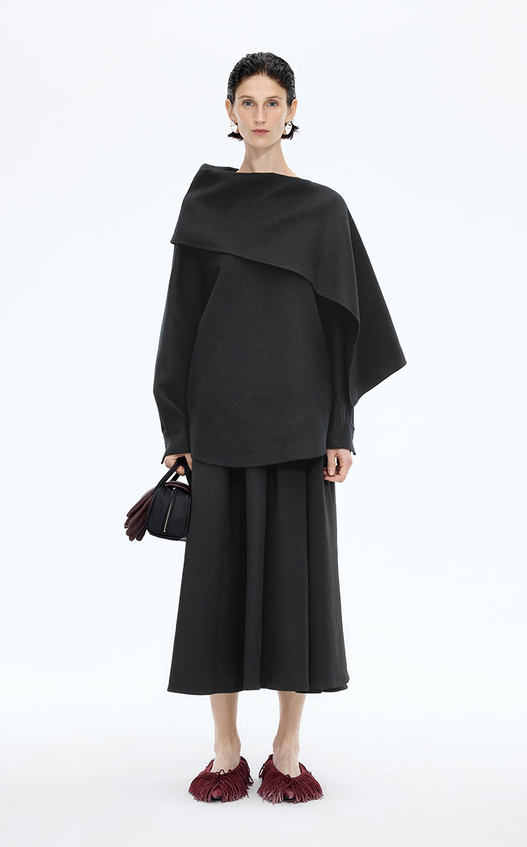 Coat / JNBY Relaxed Wool Silk Blend Jacket