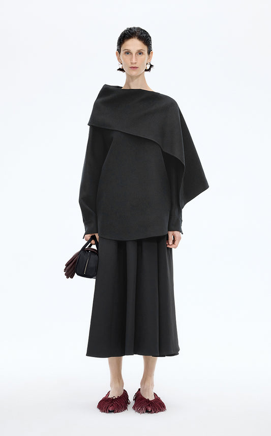 Coat / JNBY Relaxed Wool Silk Blend Jacket