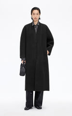 Coat / JNBY Collarless Longline Wool Double-Face Coat