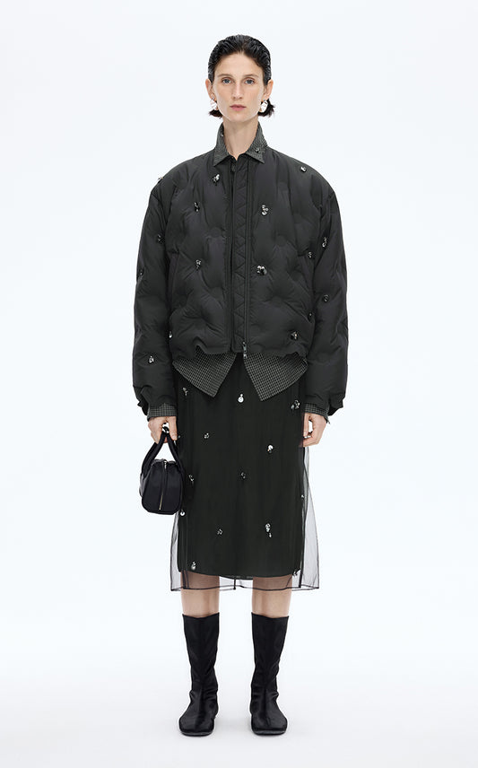 Down Coat / JNBY Oversized Beaded Cropped Down Coat