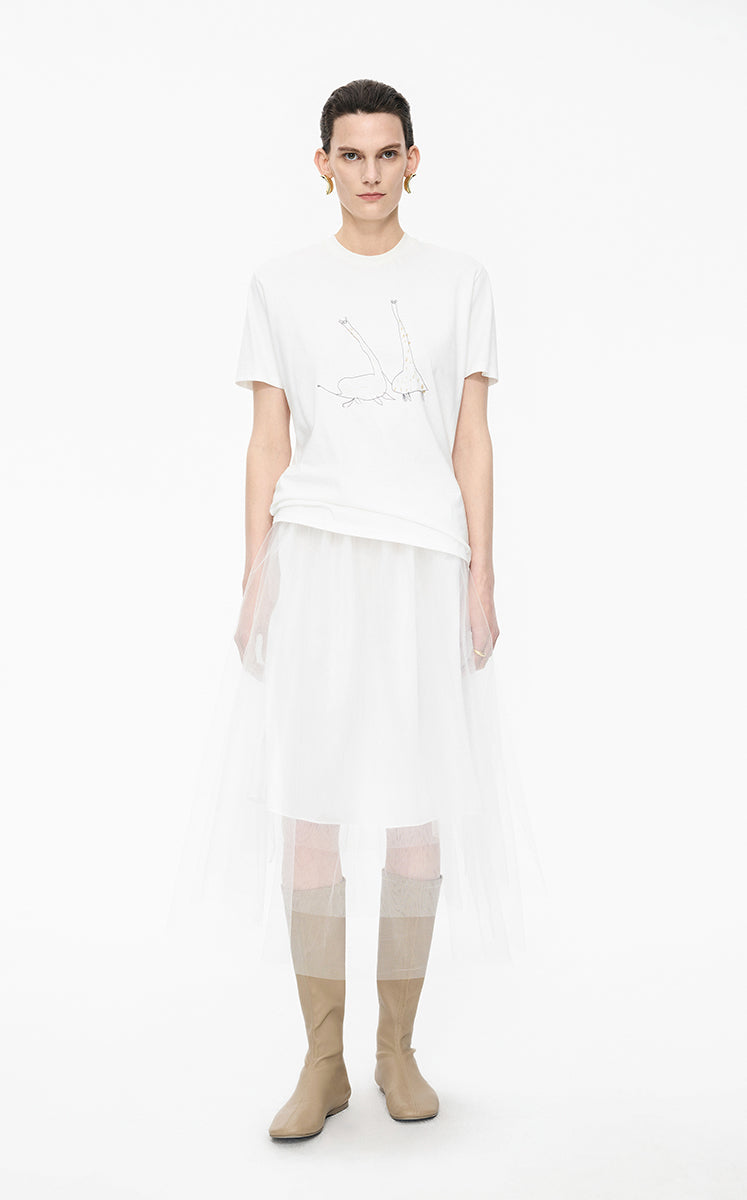 T-Shirt / JNBY Graphic Comic Cotton Tee