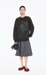 Sweatshirt / JNBY Botanical Print Cotton Pullover