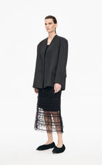 Blazer / JNBY Oversize Collarless Wool Blend Blazer