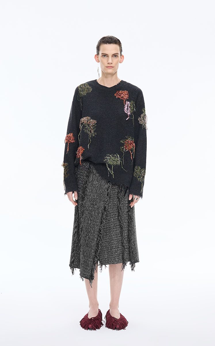 Skirt / JNBY Textured A-Line Midi Skirt