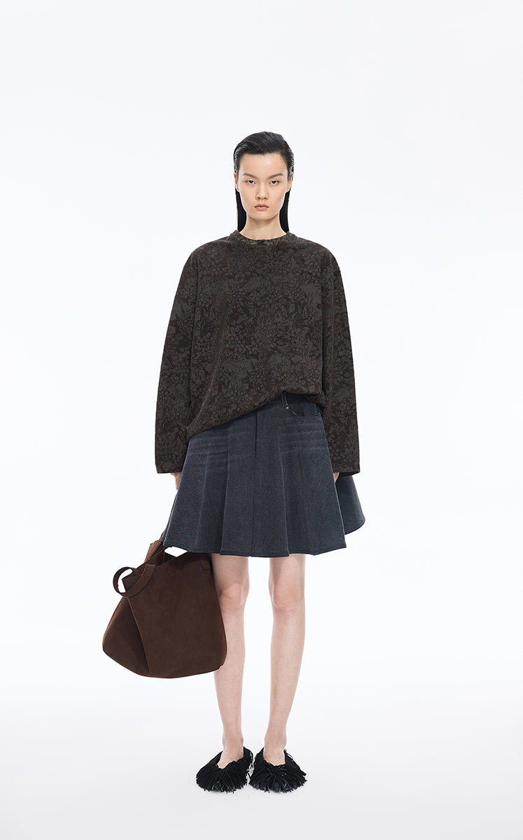 T-Shirt / JNBY Floral Graphic Cotton Long Sleeve Tee