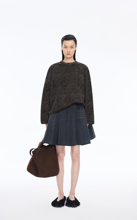 T-Shirt / JNBY Floral Graphic Cotton Long Sleeve Tee