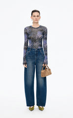 T-Shirt / JNBY Slim Fit Graphic Long Sleeve Tee