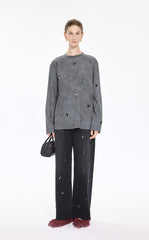 T-Shirt / JNBY Beaded Cotton Long Sleeve Tee