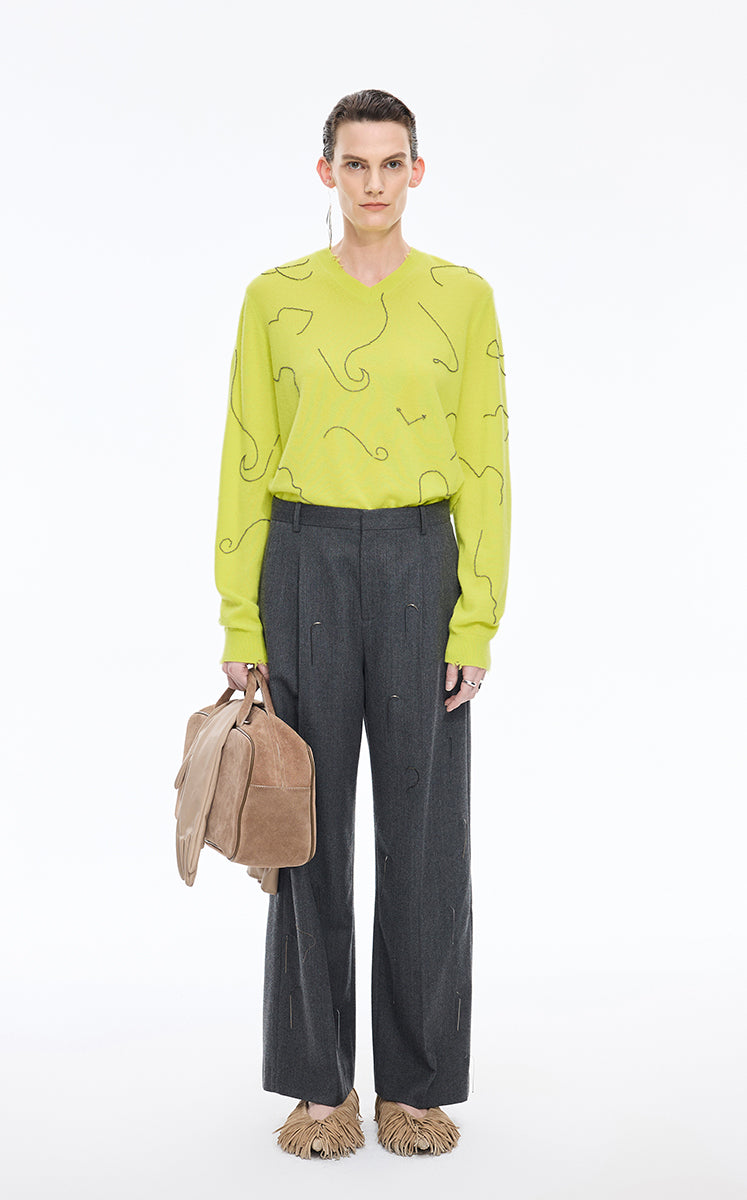 Sweater / JNBY V-Neck Cashmere Wool Sweater