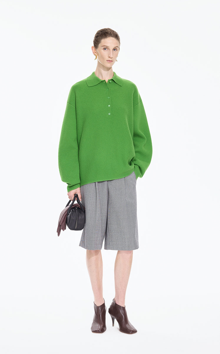 Sweater / JNBY Classic Wool Blend Polo Pullover