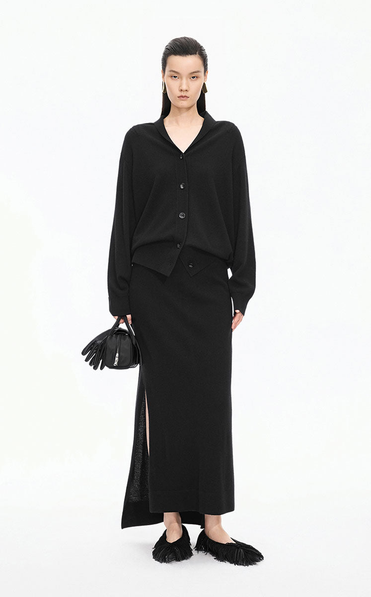 Sweater / JNBY Wool Cashmere Blend Longline Cardigan