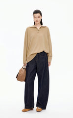 Sweater / JNBY Oversized Wool-Cashmere Polo Pullover