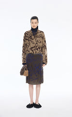 Skirt / JNBY A-Line Plant Flocked Midi Skirt