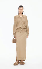 Skirt / JNBY H-Line Wool-Cashmere Long Skirt