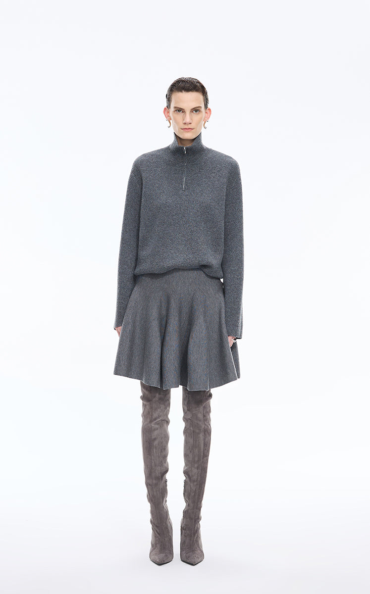 Skirt / JNBY  Wool Blend A-Line Mini Skirt