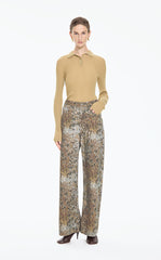 Pants / JNBY Wide-Leg Printed Denim Trousers