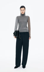 Sweater / JNBY Colorblock Wool Turtleneck Sweater