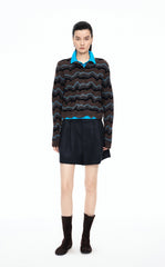 Sweater / JNBY Colorblock Wool-Blend Short Cardigan