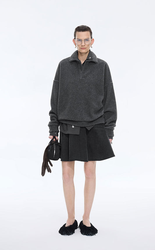 Sweatshirt / JNBY Oversized Fleece Texture Pullover