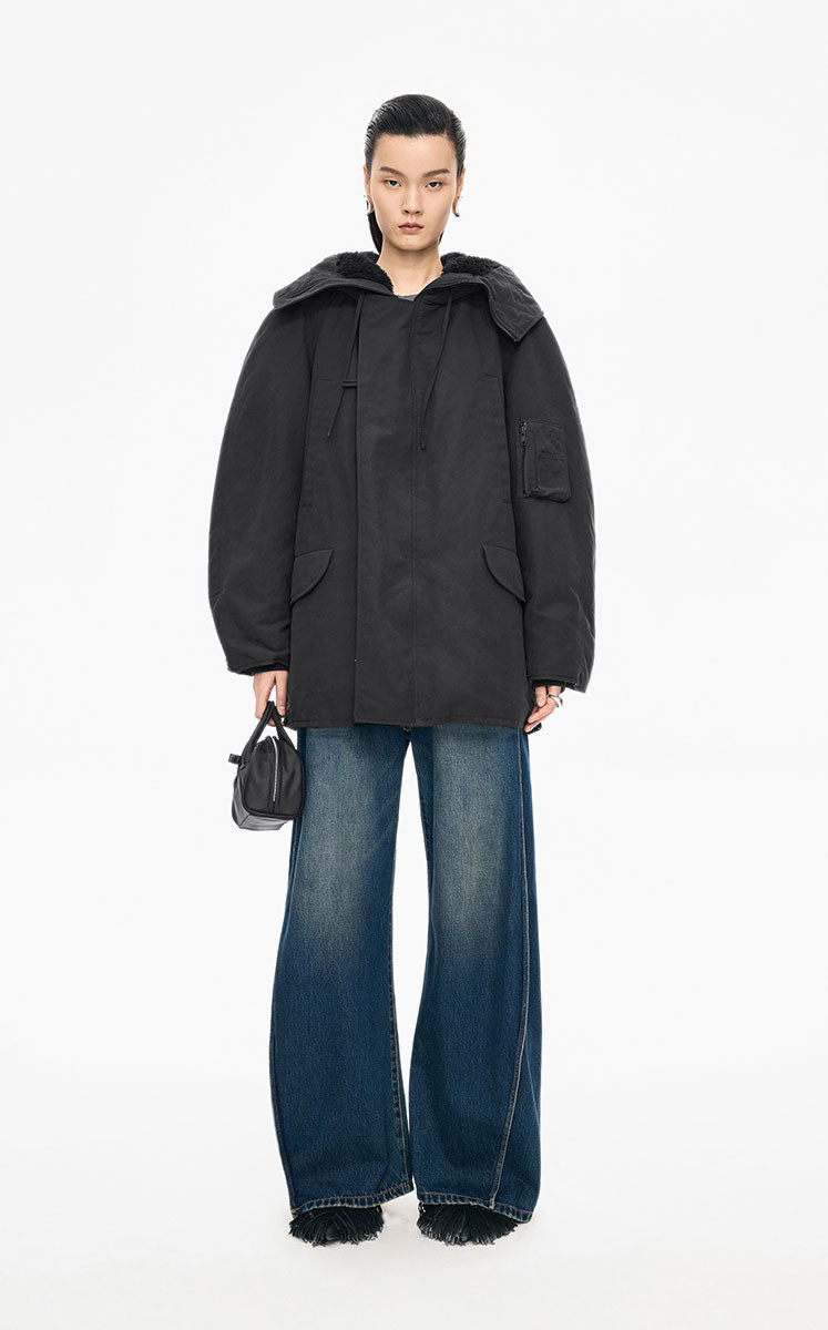 Down Coat / JNBY Oversized Raglan Mid-Length Down Coat