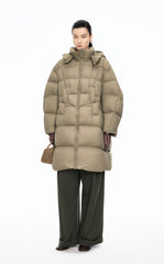 Down Coat / JNBY Deconstructed A-line Hooded Long Down Coat