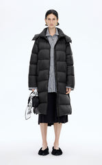 Down Coat / JNBY Long Hooded A-Line Down Coat