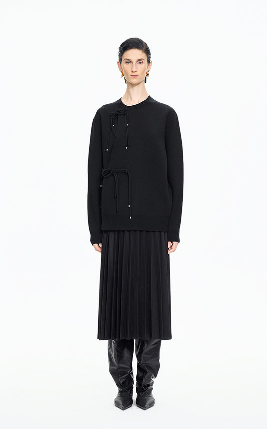 Sweater / JNBY O-Shape Mid-Length Wool Blend Cardigan