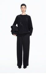 Sweater / JNBY Wool-Cashmere Ripple Crystal Embellished Pullover