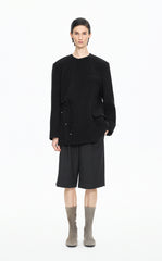 Coat / JNBY Double-Faced Collarless Wool Blend Coat