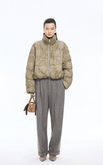 Down Coat / JNBY Quilted Stand Collar Short Down Coat