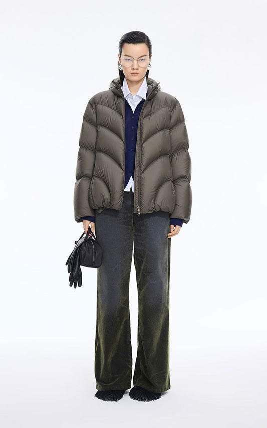 Pants / JNBY Relaxed Velvet-Flocked Wide-Leg Jeans