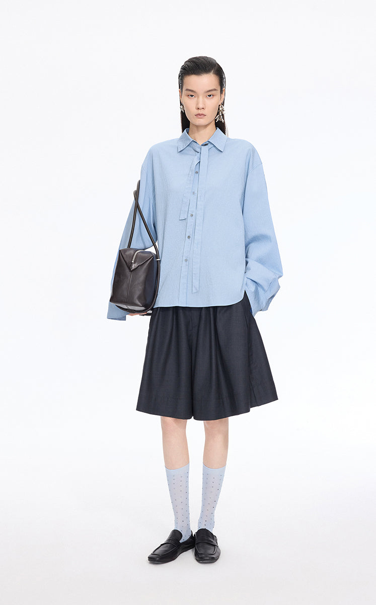 Shirt / JNBY Textured Oversized Long Sleeve Shirt