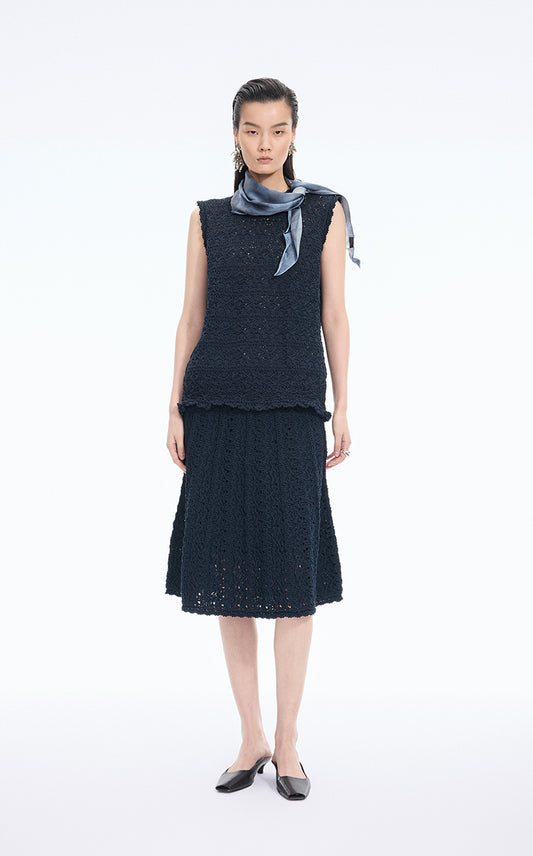 Vest / JNBY T-shaped Textured Stretch Knit Vest