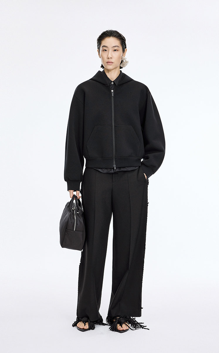 Sweatshirt / JNBY Lightweight Cotton Blend Hoodie Black
