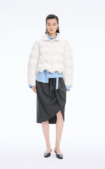 Down Coat / JNBY Oversized Lace-Trim Short Puffer
